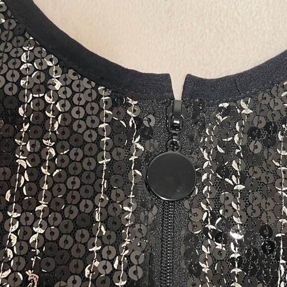 Christian Siriano Sequins Occasion Event NYE Bling Zip Jacket Party Medium - Picture 5 of 14